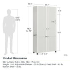 Avenue Greene Baldwin Armoire de rangement à 2 portes cannelées, largeur 36 po, blanc