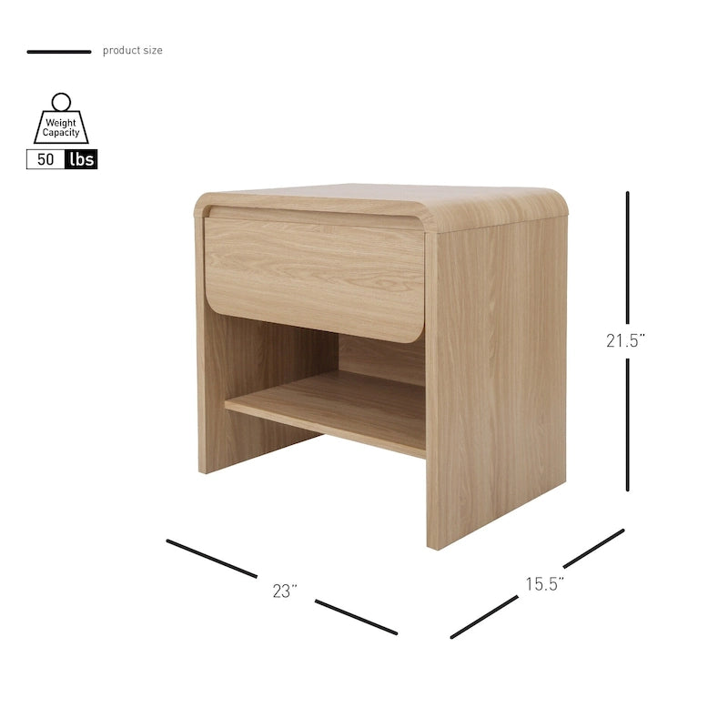 Table d'appoint/de bout Delmare KD avec 1 tiroir
