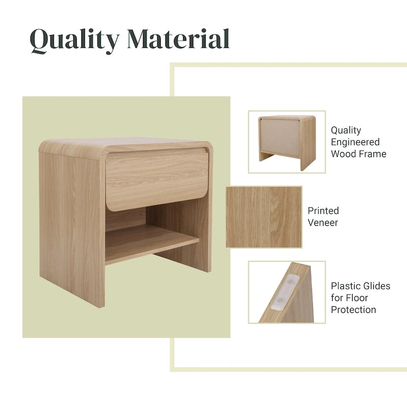 Table d'appoint/de bout Delmare KD avec 1 tiroir