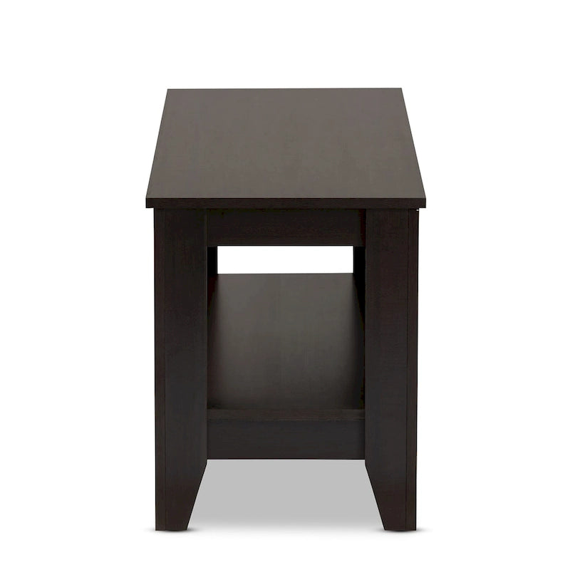 Tavolino da caffè rettangolare moderno Leerdam in legno con finitura wengé Copper Grove