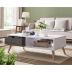 Tavolino da caffè Bjua Modern White da 47 pollici con 1 ripiano di Furniture of America