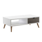 Tavolino da caffè Bjua Modern White da 47 pollici con 1 ripiano di Furniture of America