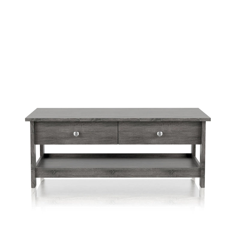 Tavolino da caffè Aranda Rustic Grey da 43 pollici in legno con 1 ripiano di Furniture of America