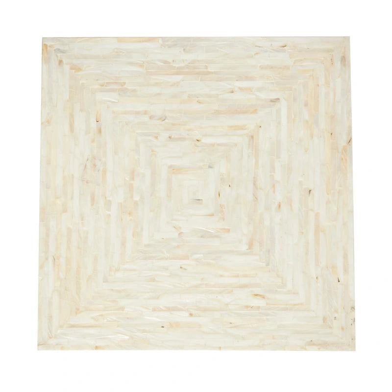 Tavolino d'appoggio a clessidra fatto a mano in conchiglia di madreperla - Grigio o Beige - Roche River Decor