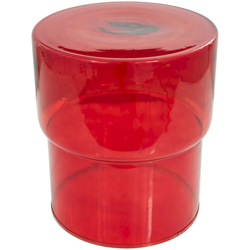 Tavolino d'appoggio moderno in vetro - Trasparente o Rosso - Roche River Decor