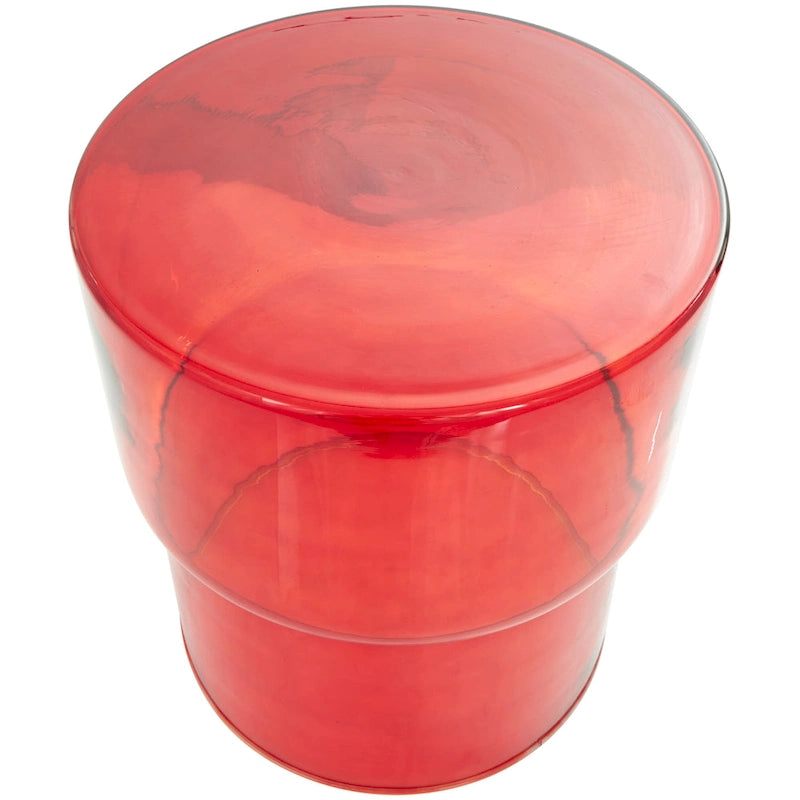 Tavolino d'appoggio moderno in vetro - Trasparente o Rosso - Roche River Decor
