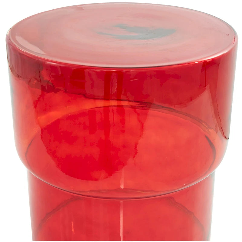 Tavolino d'appoggio moderno in vetro - Trasparente o Rosso - Roche River Decor
