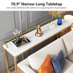 Table console extra longue de 70,9 po, table étroite pour entrée derrière le canapé