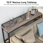 Table console extra longue de 70,9 po, table étroite pour entrée derrière le canapé