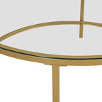 Tavolino da caffè rotondo Carolina Living Verazano con piano in simil marmo, 36 pollici - Oro