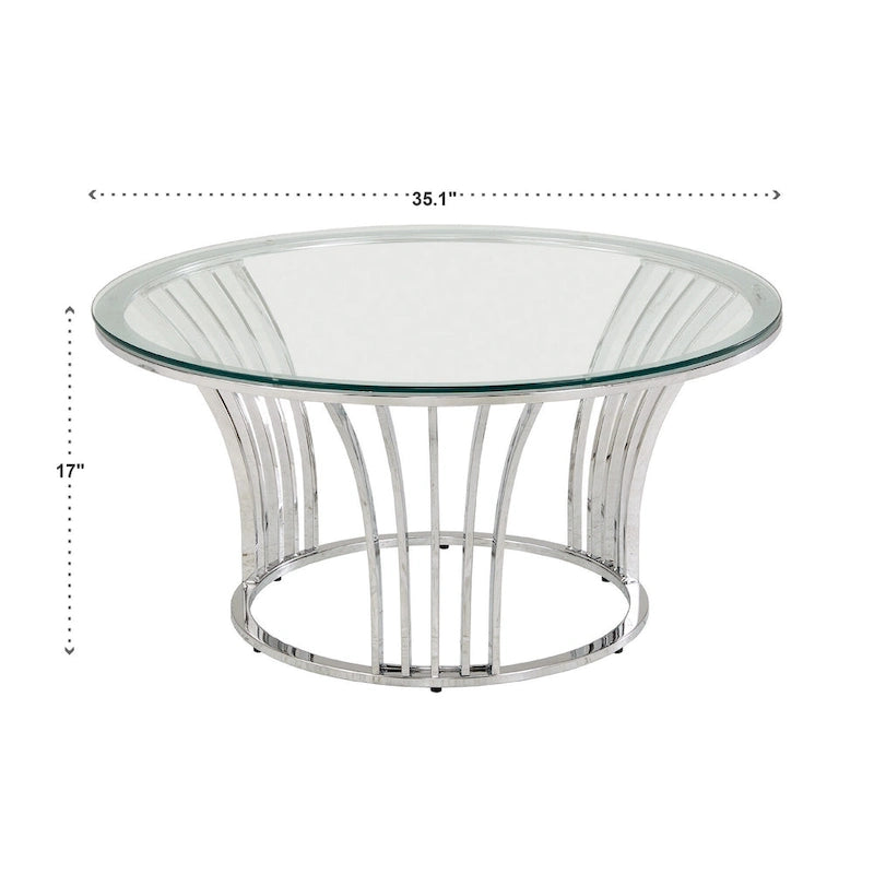 Cottbus Chrome Finish Coffee Table with Glass Top by iNSPIRE Q Bold