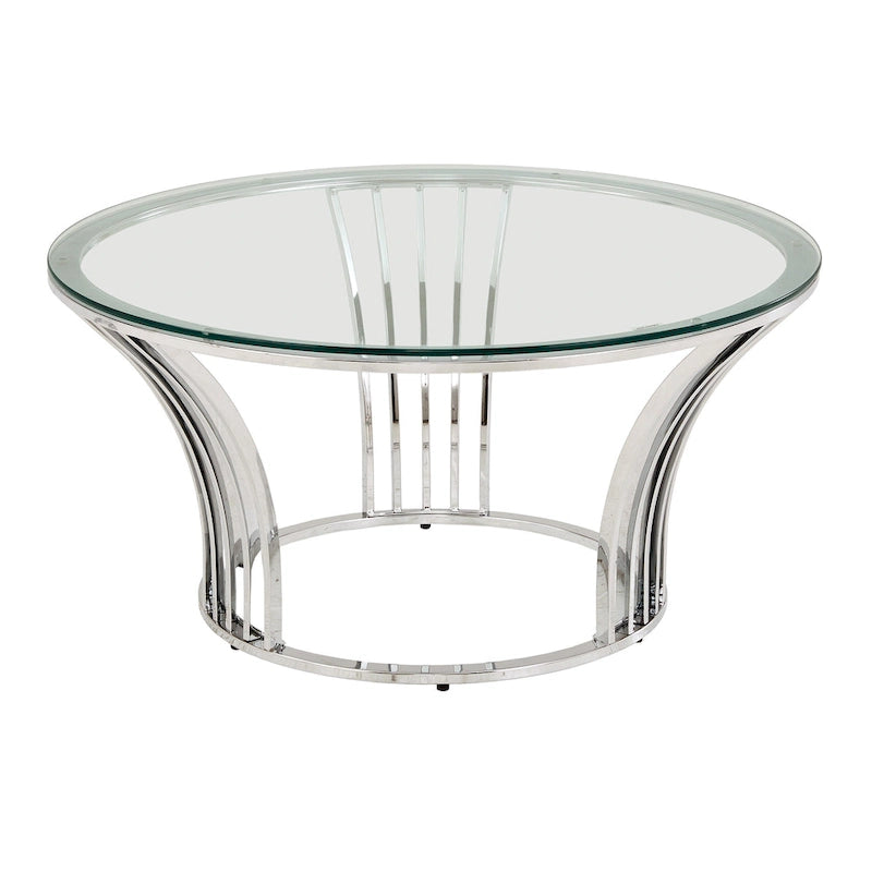 Cottbus Chrome Finish Coffee Table with Glass Top by iNSPIRE Q Bold