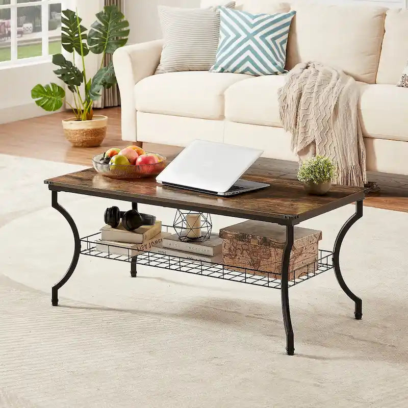 3-Piece Occasional Coffee Table Set, Vintage Living Room Set with 2 End Table
