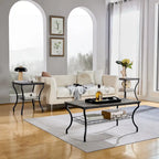 3-Piece Occasional Coffee Table Set, Vintage Living Room Set with 2 End Table