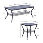 3-Piece Occasional Coffee Table Set, Vintage Living Room Set with 2 End Table