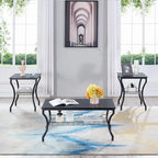 3-Piece Occasional Coffee Table Set, Vintage Living Room Set with 2 End Table