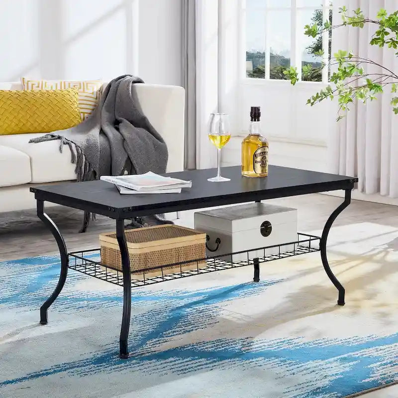 3-Piece Occasional Coffee Table Set, Vintage Living Room Set with 2 End Table