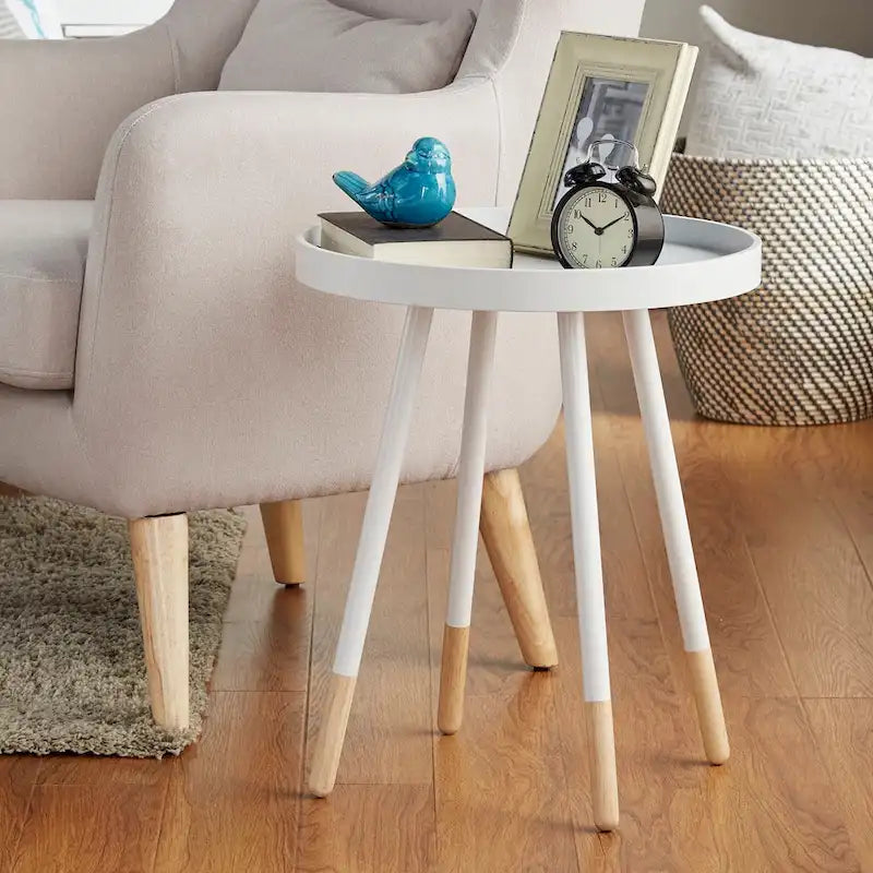 Tavolino Marcella con piano rotondo effetto verniciato a immersione di iNSPIRE Q Modern