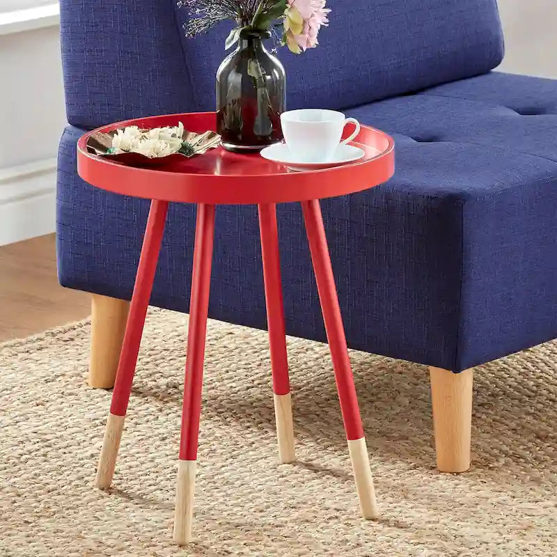 Tavolino Marcella con piano rotondo effetto verniciato a immersione di iNSPIRE Q Modern