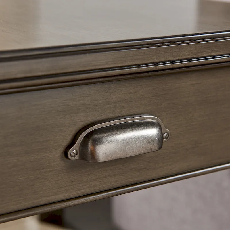 Tavolino in legno massello Laurent da 50 cm con ripiano e cassetto
