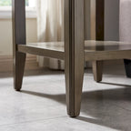 Tavolino in legno massello Laurent da 50 cm con ripiano e cassetto