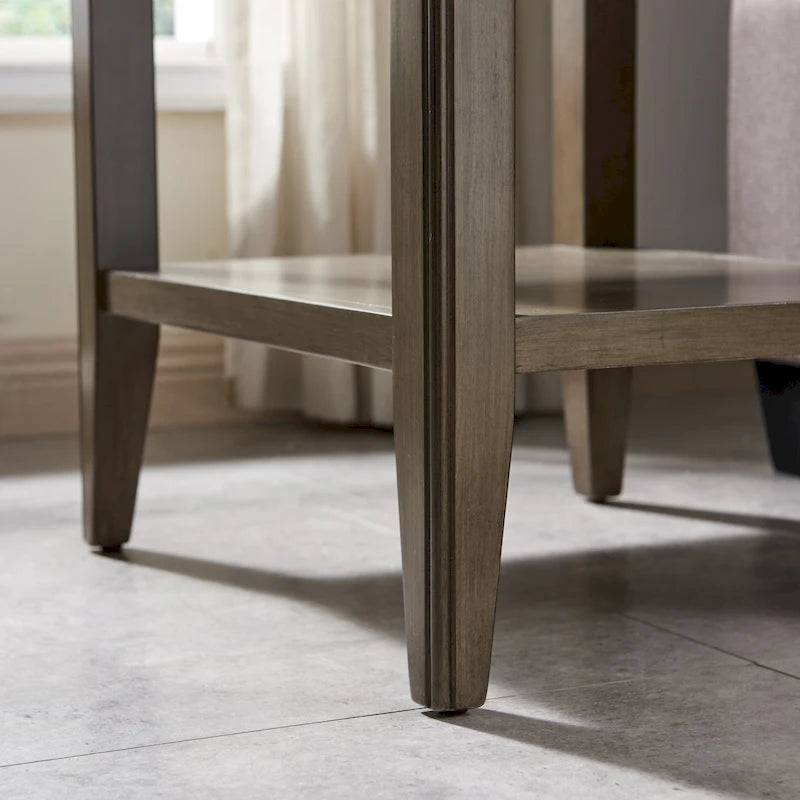Tavolino in legno massello Laurent da 50 cm con ripiano e cassetto
