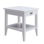 Tavolino in legno massello Laurent da 50 cm con ripiano e cassetto
