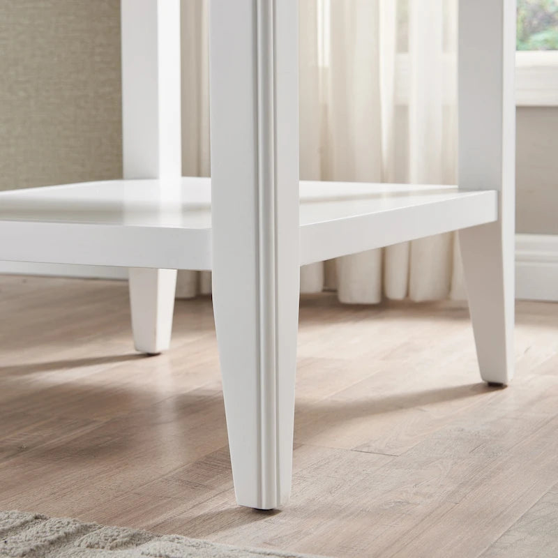 Tavolino in legno massello Laurent da 50 cm con ripiano e cassetto