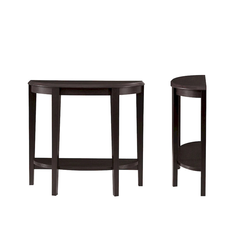 DH BASIC Tavolo Consolle Mezzaluna Decorativo a 1 Ripiano Marrone Contemporaneo di Denhour
