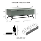 Tavolino da Caffè DH BASIC Modern 42 pollici a 2 Cassetti con Gambe in Metallo di Denhour
