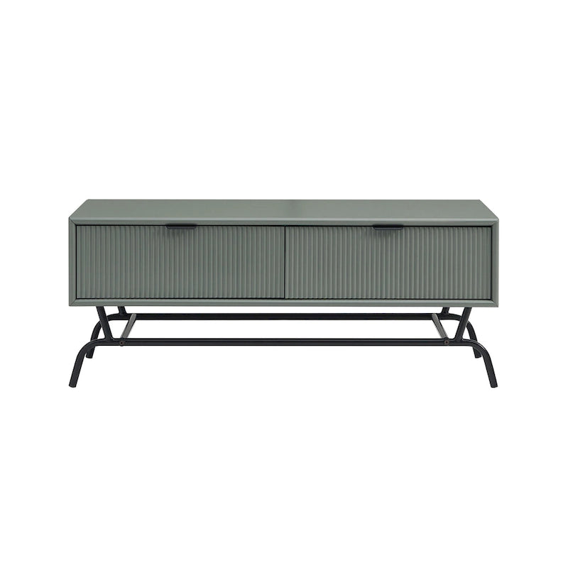Tavolino da Caffè DH BASIC Modern 42 pollici a 2 Cassetti con Gambe in Metallo di Denhour