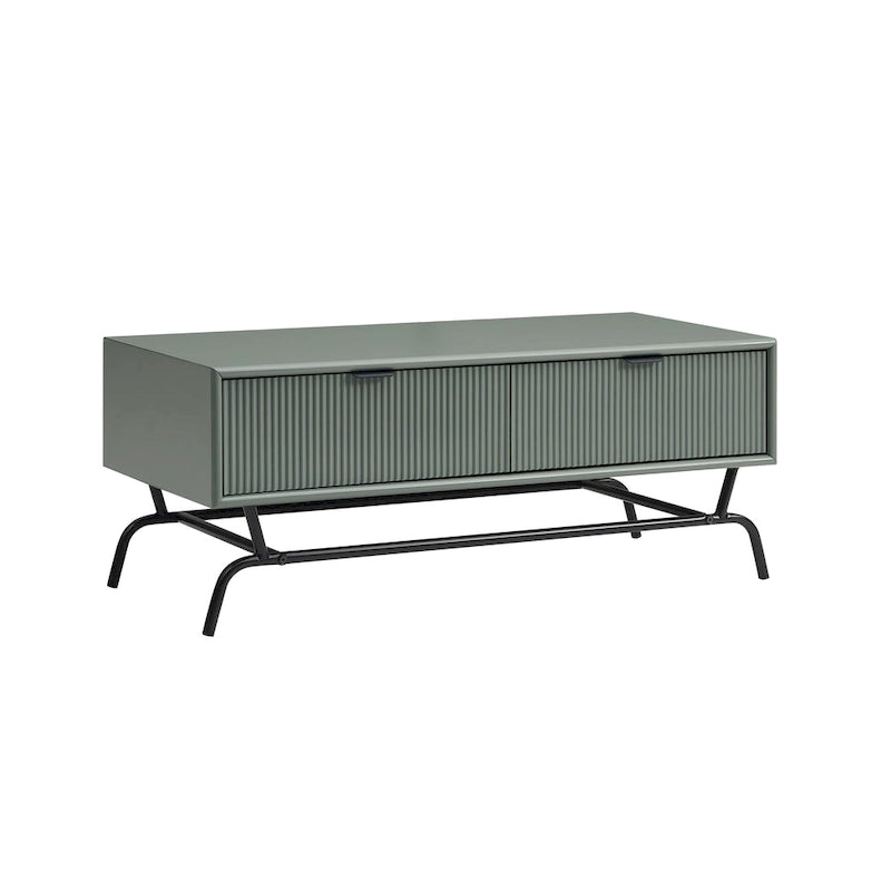 Tavolino da Caffè DH BASIC Modern 42 pollici a 2 Cassetti con Gambe in Metallo di Denhour