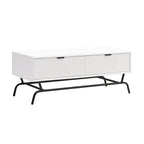 Tavolino da Caffè DH BASIC Modern 42 pollici a 2 Cassetti con Gambe in Metallo di Denhour