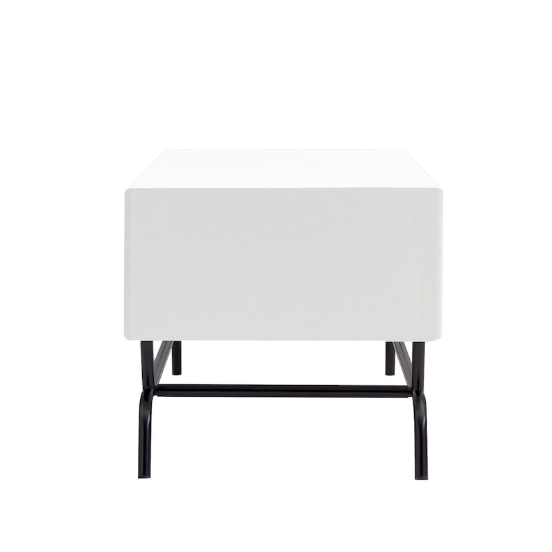 Tavolino da Caffè DH BASIC Modern 42 pollici a 2 Cassetti con Gambe in Metallo di Denhour