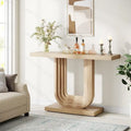 Table d'entrée en bois de 99 cm avec base géométrique