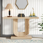 Table d'entrée en bois de 99 cm avec base géométrique