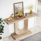 Table d'entrée en bois de 99 cm avec base géométrique