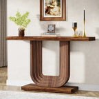 Table d'entrée en bois de 99 cm avec base géométrique