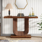 Table d'entrée en bois de 99 cm avec base géométrique