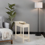 Tavolino Laterale in Legno con Ribalta, Ampio Contenitore, Design Compatto Salvaspazio e Comodo Ripiano