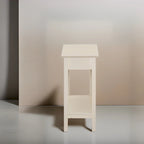 Tavolino Laterale in Legno con Ribalta, Ampio Contenitore, Design Compatto Salvaspazio e Comodo Ripiano