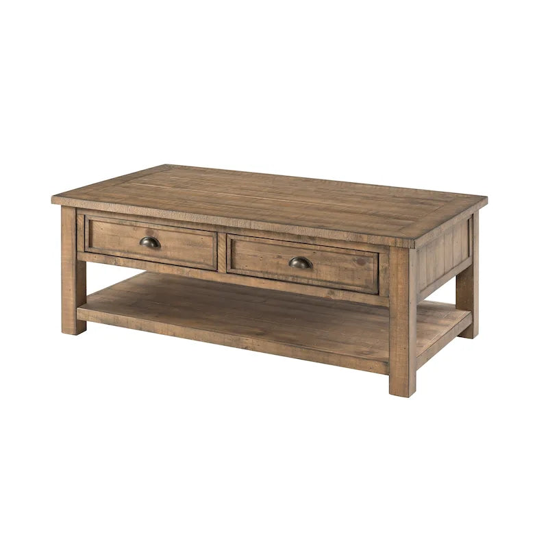 Tavolino da caffè The Gray Barn Downington in legno massello con 2 cassetti