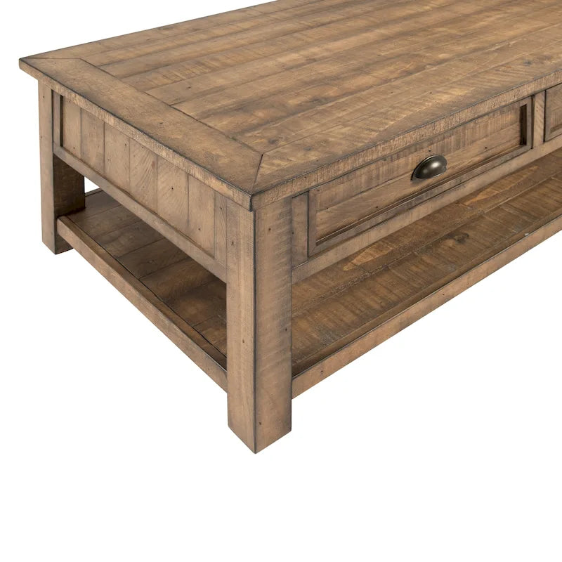 Tavolino da caffè The Gray Barn Downington in legno massello con 2 cassetti