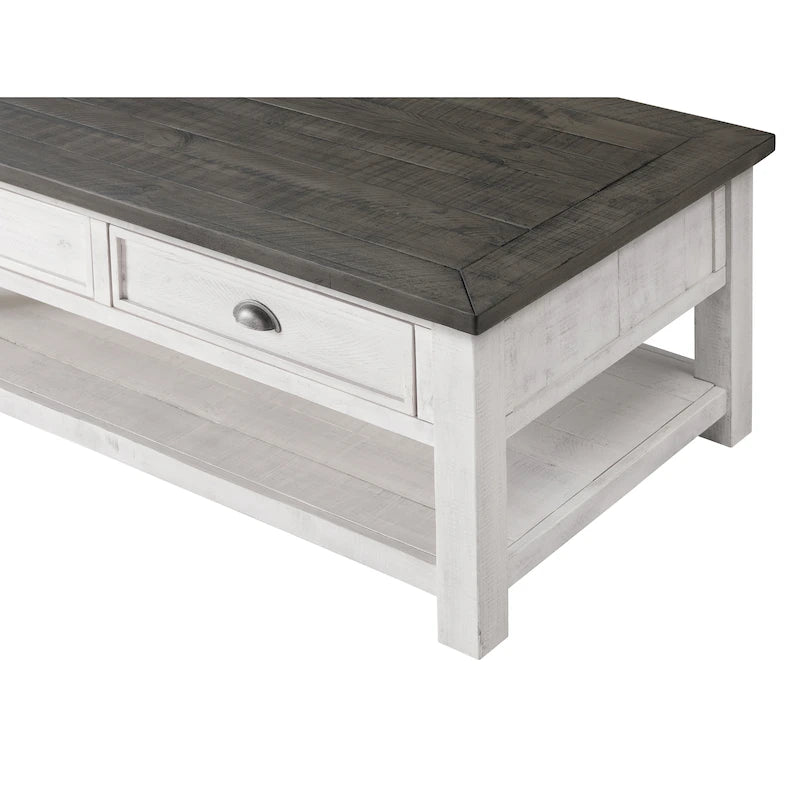 Tavolino da caffè The Gray Barn Downington in legno massello con 2 cassetti
