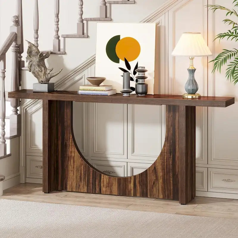 Extra Long Farmhouse Console Table, Vintage Entryway Foyer Table, Wooden Hallway Accent Table