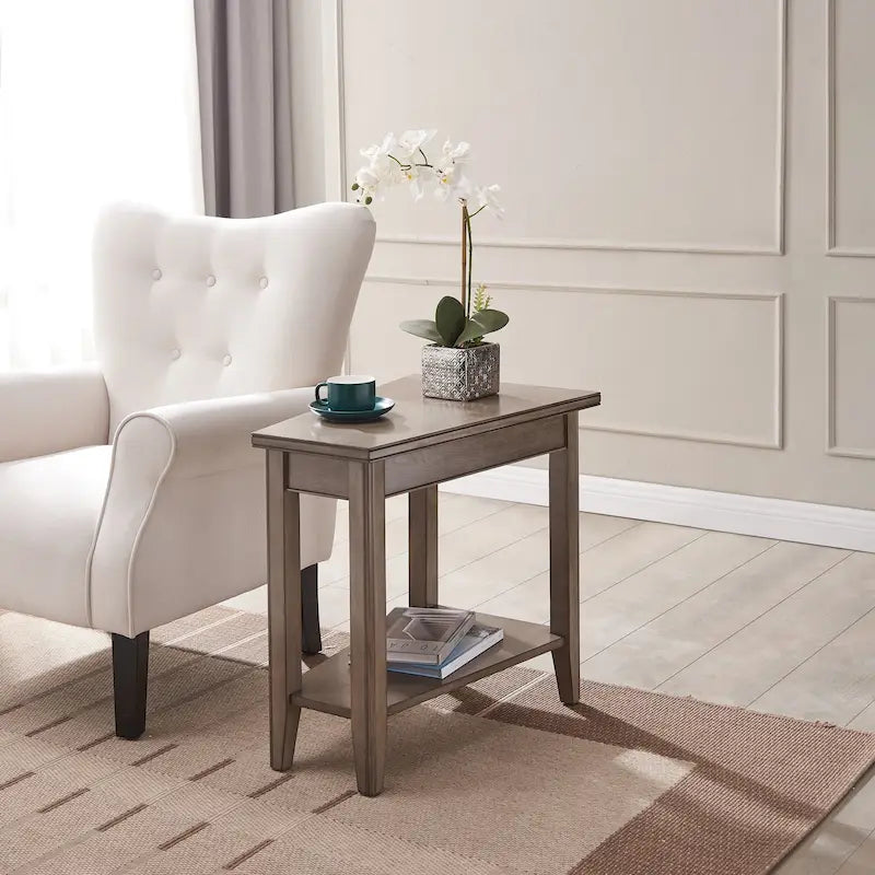 Tavolino Cuneiforme Reclinabile con Scaffale Laurent di Leick Home