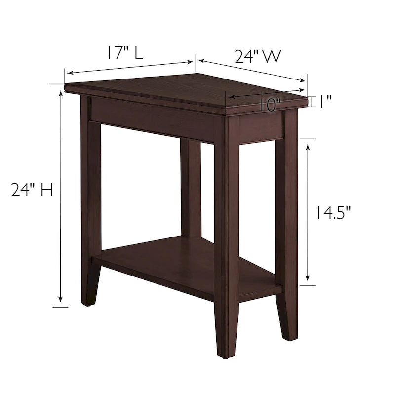 Tavolino Cuneiforme Reclinabile con Scaffale Laurent di Leick Home