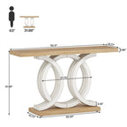 Tavolino consolle da 55 pollici con base geometrica Tavolo da corridoio in legno vintage
