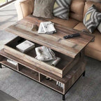 Table basse relevable rustique DH BASIC de 47 pouces avec rangement