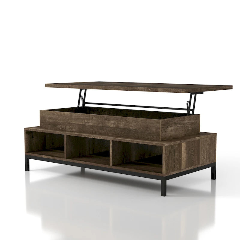 Table basse relevable rustique DH BASIC de 47 pouces avec rangement